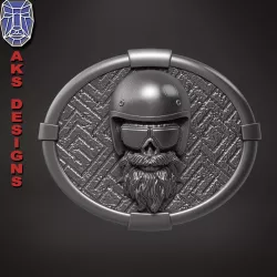 Biker skull version 6 Belt buckle