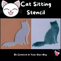 Cat Sitting Stencil