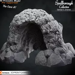 Cave 2 - 3D terrain for tabletop games Pre supported 3D model