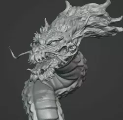Chinese dragon (realistic sheilong) Bust