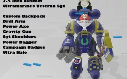 Custom 7.5 inch Ultramarines Veteran Sgt