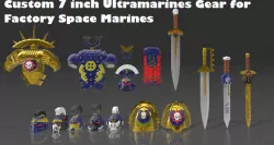 Custom 7 inch Ultramarines Gear for Factory Space Marines