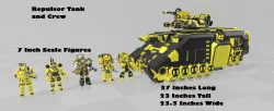Custom Imperial Fist Repulsor Tank for 7 Inch Space Marines