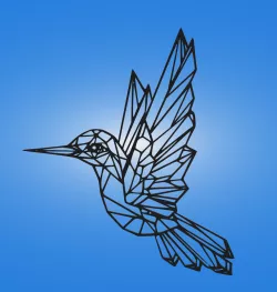 Decorative mural, wall decoration, panno. Polygonal Hummingbird.