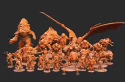 Demon + Human Set Doom 3 Miniature STL