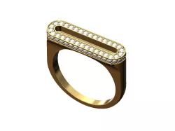 Diamond Flat Top Slot Ring 3D print model