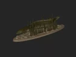 eel underwater statue detailed texture for 3d printing