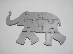 Elephant shaped head puzzle
