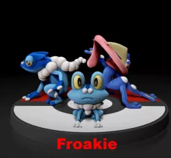 "Froakie,Frogadier,Greninja EVOLUTION 3 IN 1 PACK- FAN ART - POKÉMON