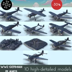 FULL PACK German planes - WW2 German Germany Luftwaffe Flames of War Bolt Action 15mm 20mm 25mm 28mm 32mm