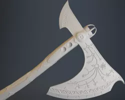 God of War Kratos Leviathan Axe Digital OBJ/3MF 3D Printing File for Cosplay