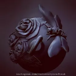 Gothic Skull Rose Deaths head Moth Xmas Christmas Bauble Decoration
