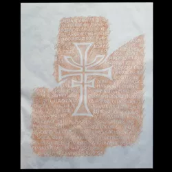Grail tablet and shield rubbing template