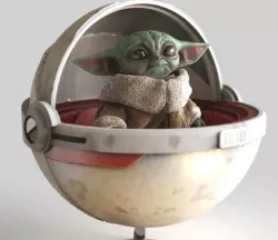 Grogu Hovering pram version  - Mandalorian - Starwar - Fanart FIGURINE series