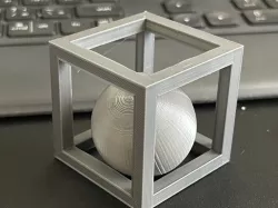 Impossible box with ball inside - ball can't fall out