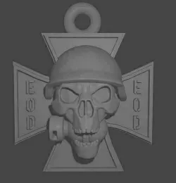 Iron Cross Soldier Skull EOD