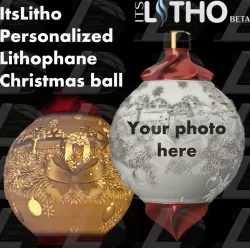ItsLitho "Creamy" personalized lithophane Christmas ball