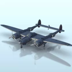 Lockheed P-38 '' Lightning '' - WW2 USA US Army American United States Air Force USAF Flames of War Bolt Action 15mm 20mm 25mm 28mm 32mm