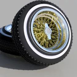 Lowrider Wire rims (Zenith style) with tires
