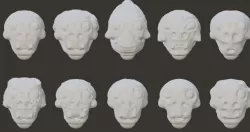 Minature Cek Alien Tribal Heads