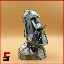 Moai Voronoi Low Poly