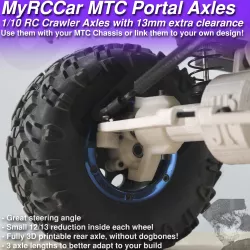MyRCCar MTC Portal Axles, 1/10 RC Crawler Axles with 13mm extra clearance