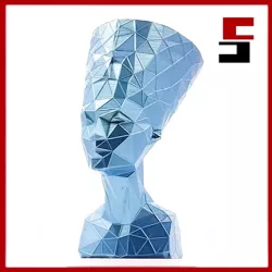 Nefertiti Voronoi Low Poly