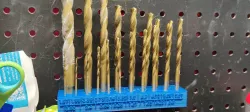 Pegboard SAE bit holder with metric labels