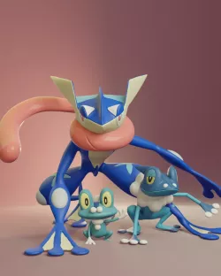 Pokemon - Froakie, Frogadier and Greninja
