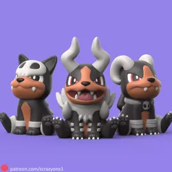 POKEMON - HOUNDOUR EVOLUTION (EASY PRINT NO SUPPORT)