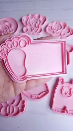 POSTER FOOT- STAMP - BABY SHOWER - BAPTISM - COOKIE CUTTER - COOKIE CUTTER
