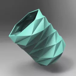 pot pencil pot container office tool origami geometric faceted geometric tool