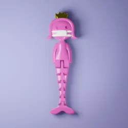 Princess Mermaid with Mask (print in place)
