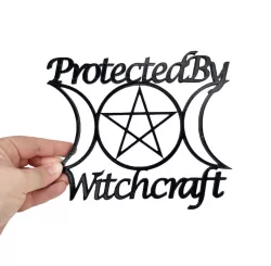 Protected By Witchcraft Triple Moon, Pentacle Triple Goddess Protection Symbol
