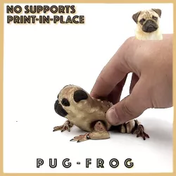 Pug Flexi Toad Frog articulated print-in-place no supports dog