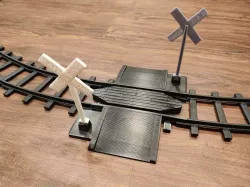 Railroad Crossing Train Track compatible w/ the Lionel Ready-to-Play Train Sets