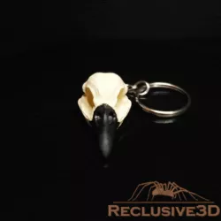 Raven Skull Keychain