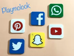 SET OF 6 FRIDGE MAGNETS SOCIAL NETWORKS HOME OFFICE