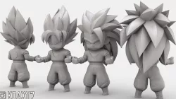 Son Goku - Super Saiyan Powering Up and Instant Transmission