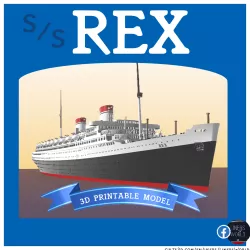SS Rex ocean liner full hull and waterline printable model