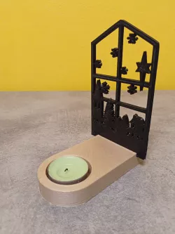 Tea candle light Holder with christmas shadow 5 silhouette set