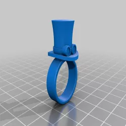 Top hat ring with goggles steampunck - Top hat ring with steampuck/geek glasses