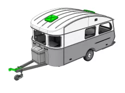 vintage camper trailer for 1 to 10 scale 3D print model