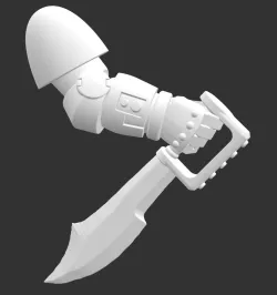 warhammer 40k minotaur arm with spartan sword (kopis)