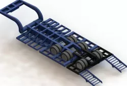 Combine trailer with stinger axle