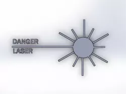 Danger Laser Placard - 3D Printable
