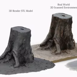 3D Scanned Tree Stump for Tabletop Scatter Terrain