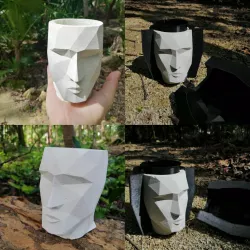 Adam Face Flowerpot Mold