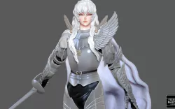 BERSERK GRIFIFTH HAWK KNIGHT FANTASY ANIME SWORD CHARACTER 3D print model