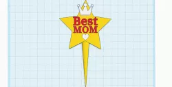Cake topper, anniversary decoration - Star Crown Best Mom
